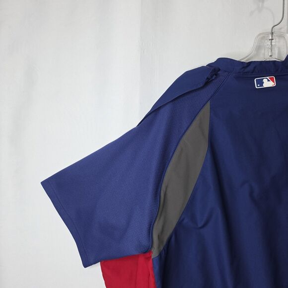 Majestic Texas Rangers Pullover Windbreaker Cool Base L Embroidered Logo Basebal - Picture 9 of 15